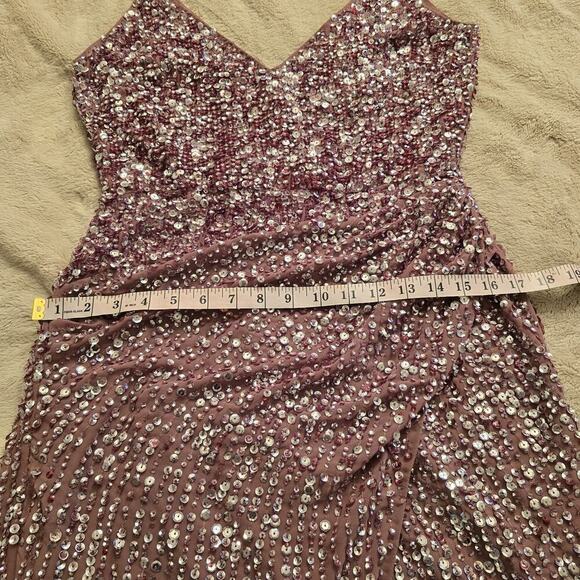 Asos Design  Embellished Maxi Drape Side Cami Dress Orchid Color  Size 6 Formal - Picture 7 of 14